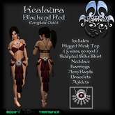 [FPI] Kealaura Blackened Red - Lovely Silks Outfit with Armbands, Bracelets, Anklets, Earrings & Necklace 