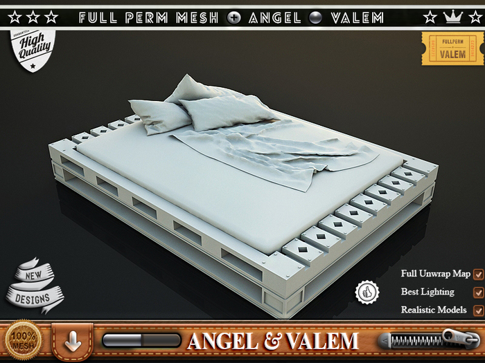 .::VALEM::.  Full Perm Mesh Tile Carved Miracle Bed