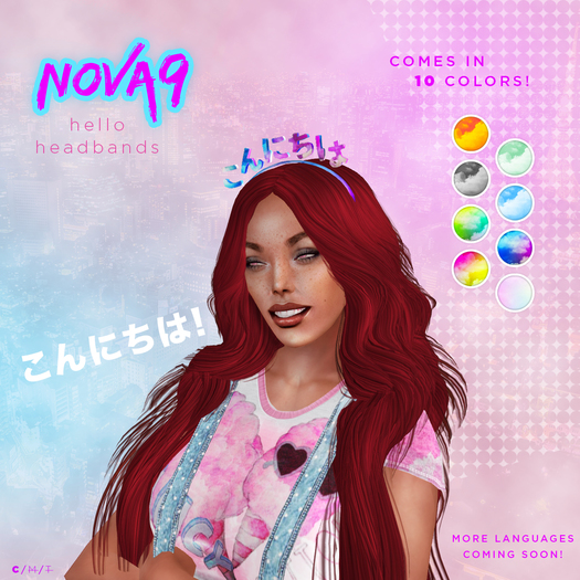 !. NOVA9 .!: Hello Headband (Japanese) Purple.