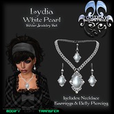 [FPI] Lydia White Pearl Silver - An Ornate setting for Lovely Cabochon stones makes this Elegant Jewelry Set