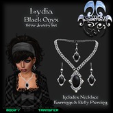 [FPI] Lydia Black Onyx Silver - An Ornate setting for Lovely Cabochon stones makes this Elegant Jewelry Set