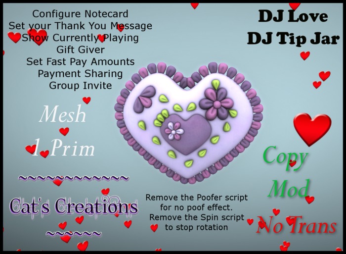 DJ Love Purple Tip Jar