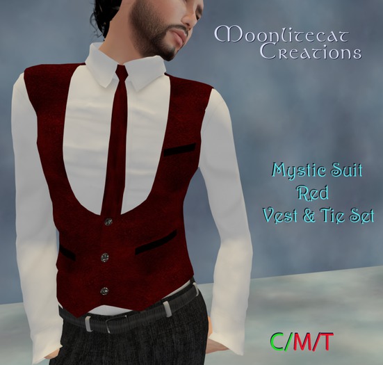 Mystic Vest & Tie Set Red