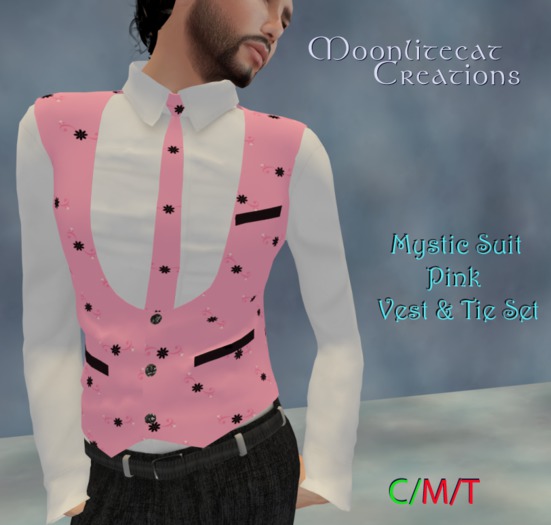 Mystic Vest & Tie Set Black