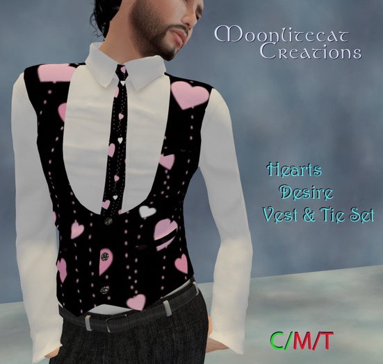 Mystic Vest & Tie Set Black