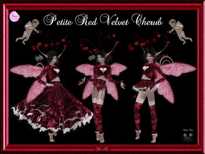 Petite Red Velvet Cherub outfit  Boxed