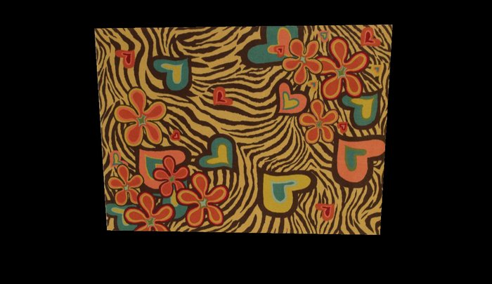 J.R. Inc. - Heart Rug. Rectangle - pink/brown