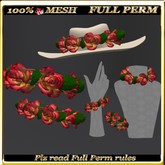 LW_ Mesh Hat with 3 Roses - 1