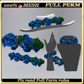 LW_ Mesh Accessory Set Full Perm Silk Blue (hat, bracelets, choker, 2 headdresses) 