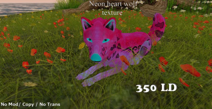 Neon heart wolf