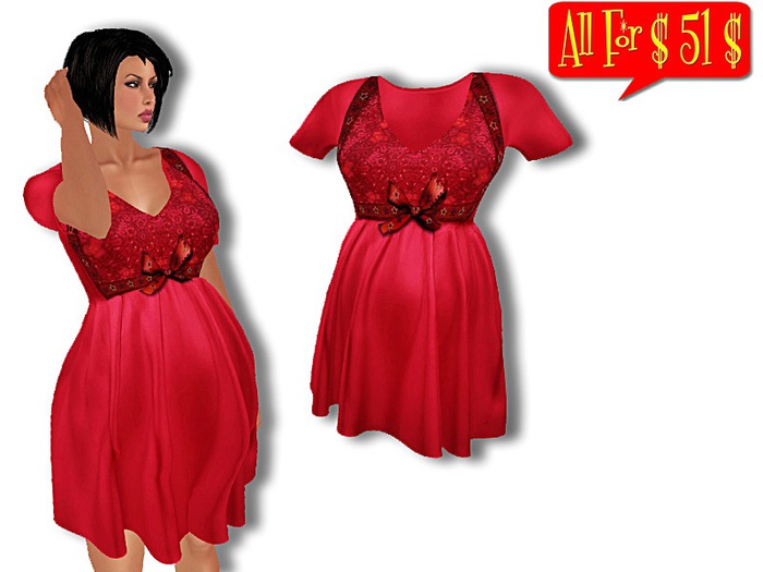Maternity Summer Dress - Red