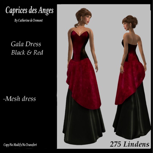 *CdT*  Gala dress black & red