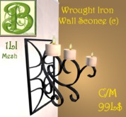 Wrought Iron Wall Sconce C, 1 LI 