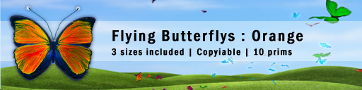Super Realistic Flying Butterflys : Orange