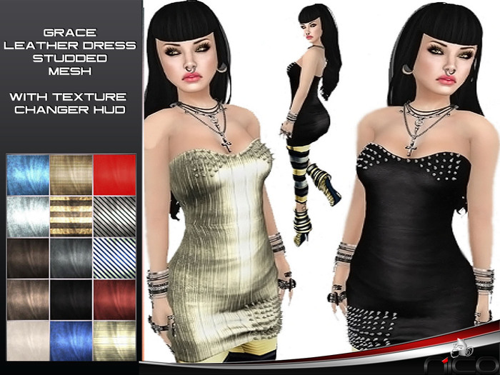 N1CO Grace Leather Dress (studded) Demo (boxed)