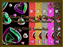 *Kushi* Heart Designs Textures Seamless Full Perms High Res 1024x1024 Tileable, Repeating