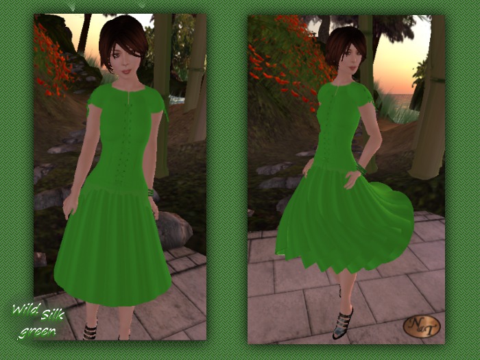 Neele & Twine green - wild silk -