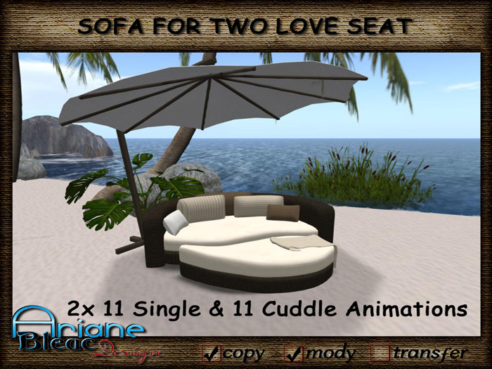 Sofa for Two Love Seat Rattan brown Outdoor