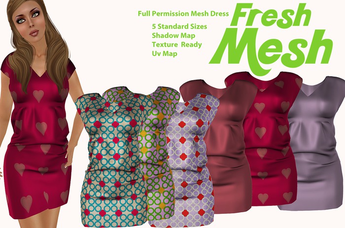 Fresh Mesh-Full Permission mesh Dress 5 2015