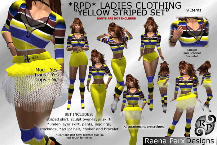 *RPD* YELLOW STRIPED SET - LADIES WEAR
