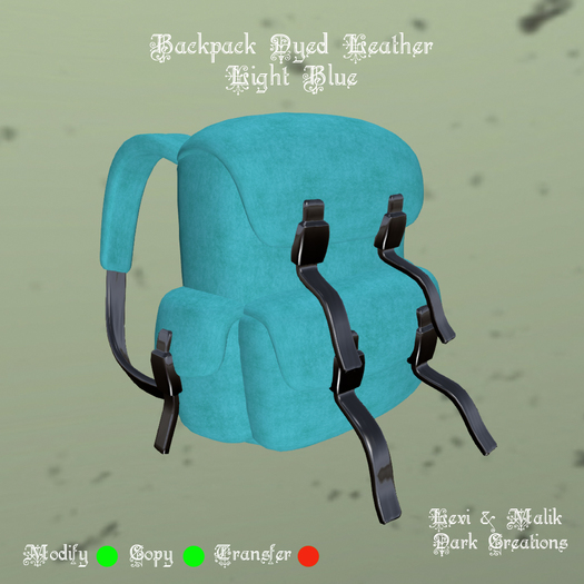 Backpack Dyed Leather Light Blue