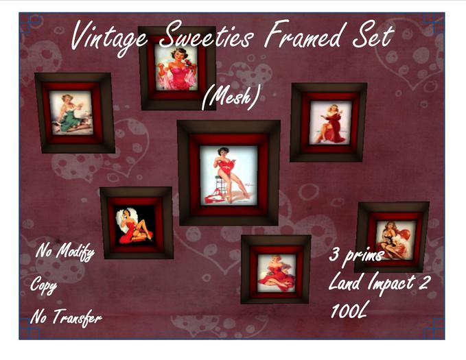 Vintage Sweeties Framed Set