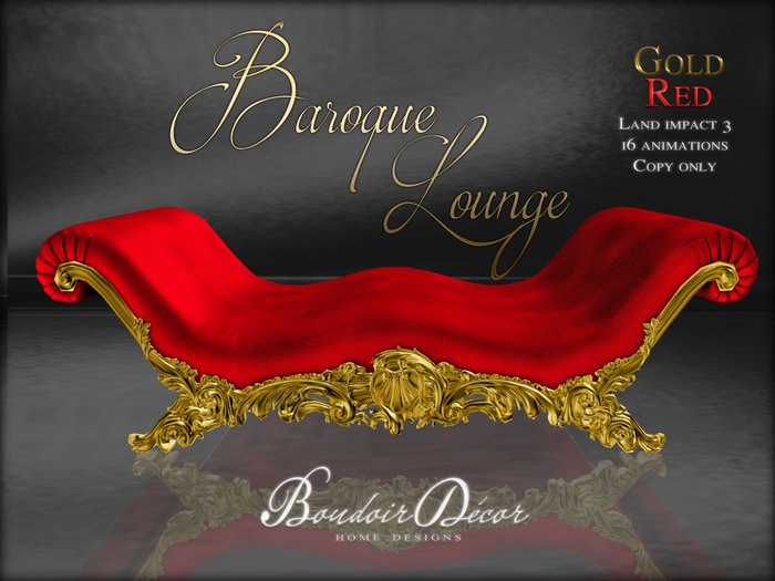 Boudoir Baroque Lounge Gold/Red
