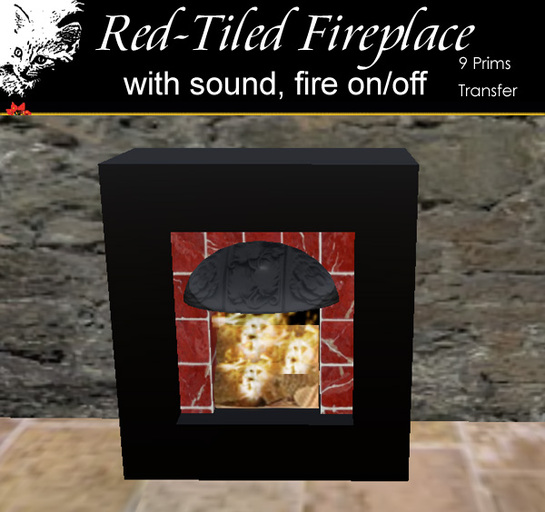 Pestique Red-Tiled Fireplace