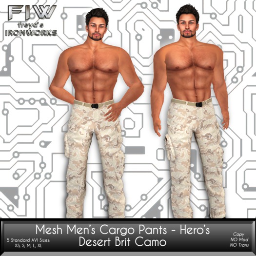 FIW - Men's Mesh Hero Cargo Pants - Desert Brit Camo