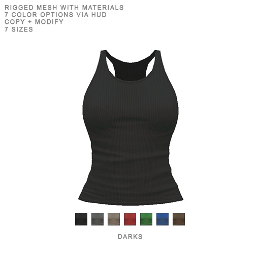 CARGO // Ribbed Tanktop // Dark Colors