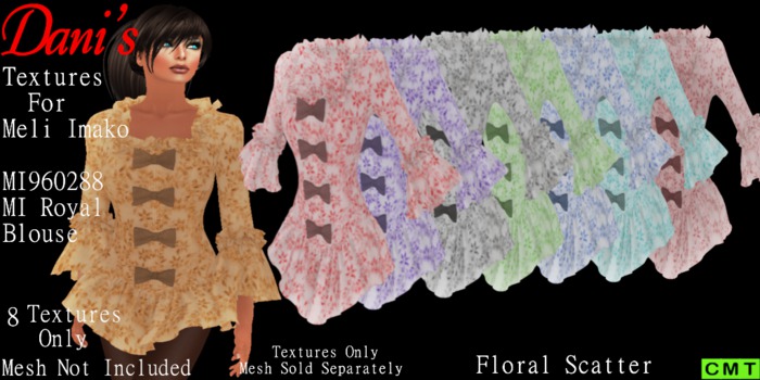 *Dani's* MI960288 MI Royal Blouse Floral Scatter