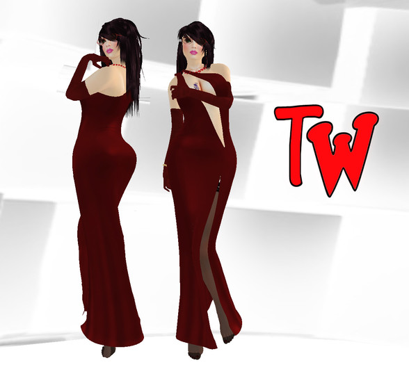 TW>One Shoulder Dress with Cutouts-Red