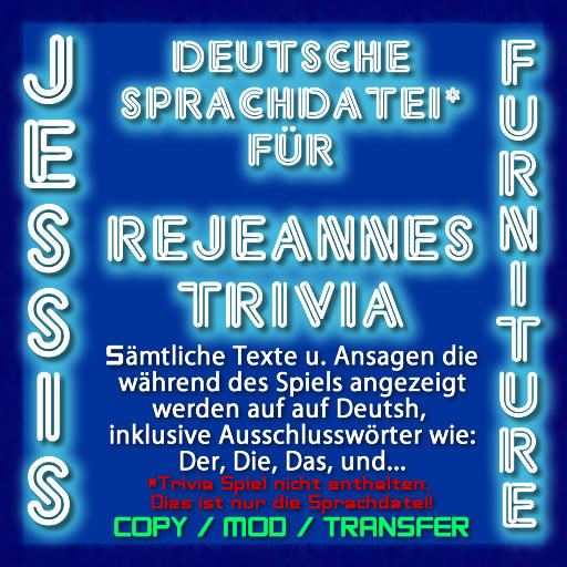 German Languagefile for Rejeanne's Trivia
