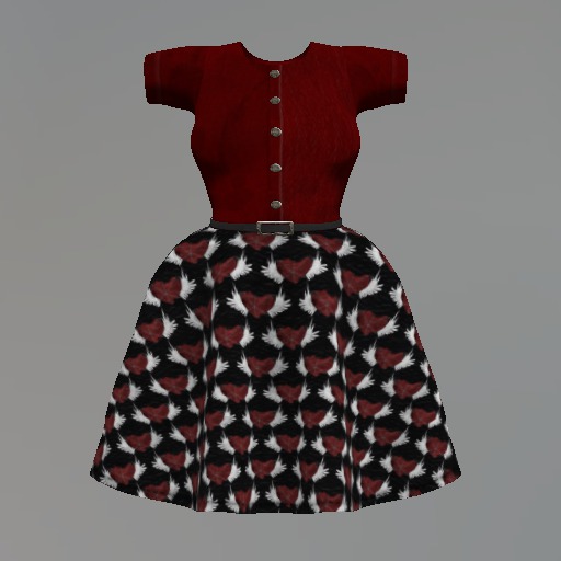 Red Winged Heart Mesh Dress box