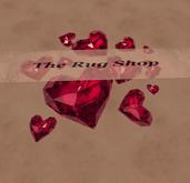 Valentines, hearts of glass, pinkish red, 6