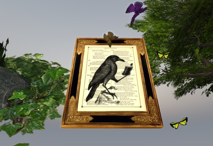 Raven Reading Poe Framed Art