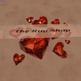 Valentines, hearts of glass, bronz, 9 (more of a blood red color)