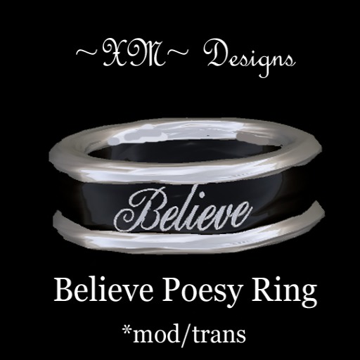~XM~ Believe Poesy Ring - silver