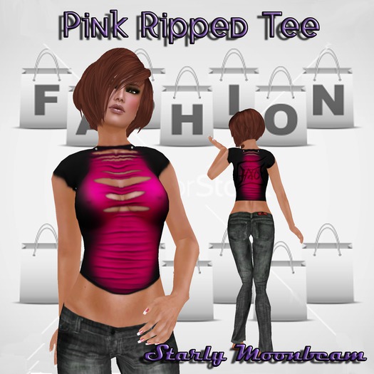 Pink Ripped Tee