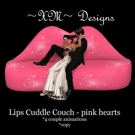 ~XM~ Lips Cuddle Couch - pink hearts