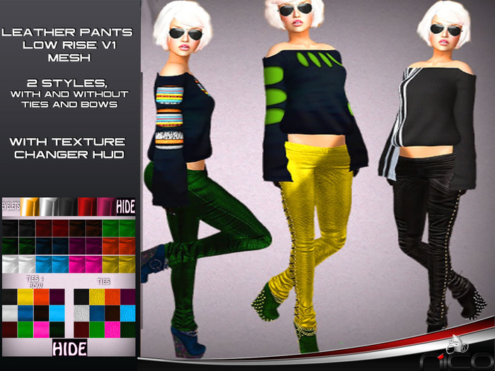 N1CO Low Rise Leather Pants V1 (mesh) BAGGED