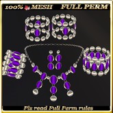 LW_ 7 Piece Jewelry Set - Full Perm Purple (necklace, bracelets, anklets, earrings)