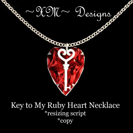 ~XM~ Key to My Ruby Heart Necklace