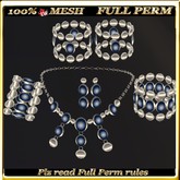 LW_ 7 Piece Jewelry Set - Full Perm Midnight Blue (necklace, bracelets, anklets, earrings)