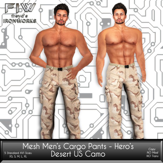 FIW - Men's Mesh Hero Cargo Pants - Desert US Camo