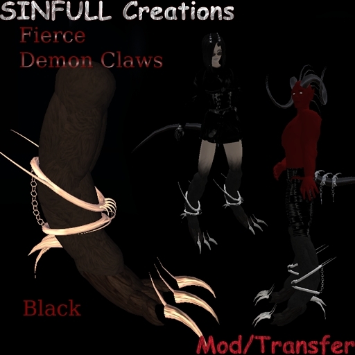 Fierce Demon Claws Black Boxed
