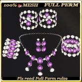 LW_ 7 Piece Jewelry Set - Full Perm - Orchid (necklace, bracelets, anklets, earrings)