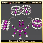 LW_ 7 Piece Jewelry Set - Full Perm Purple 2 (necklace, bracelets, anklets, earrings)