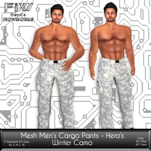FIW - Men's Mesh Hero Cargo Pants - Winter Camo