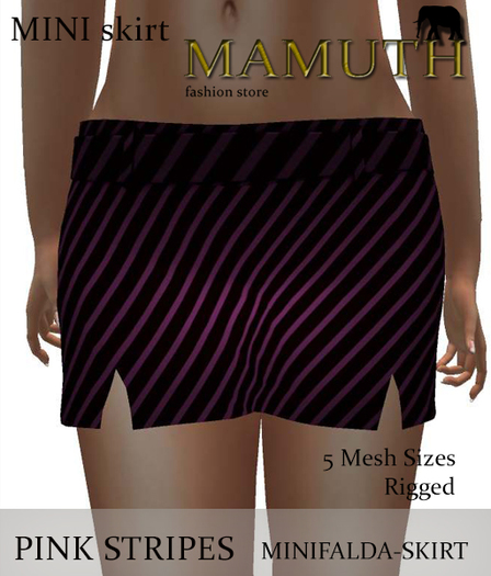 MAMUTH Falda Micromini "Rayitas Rosa"